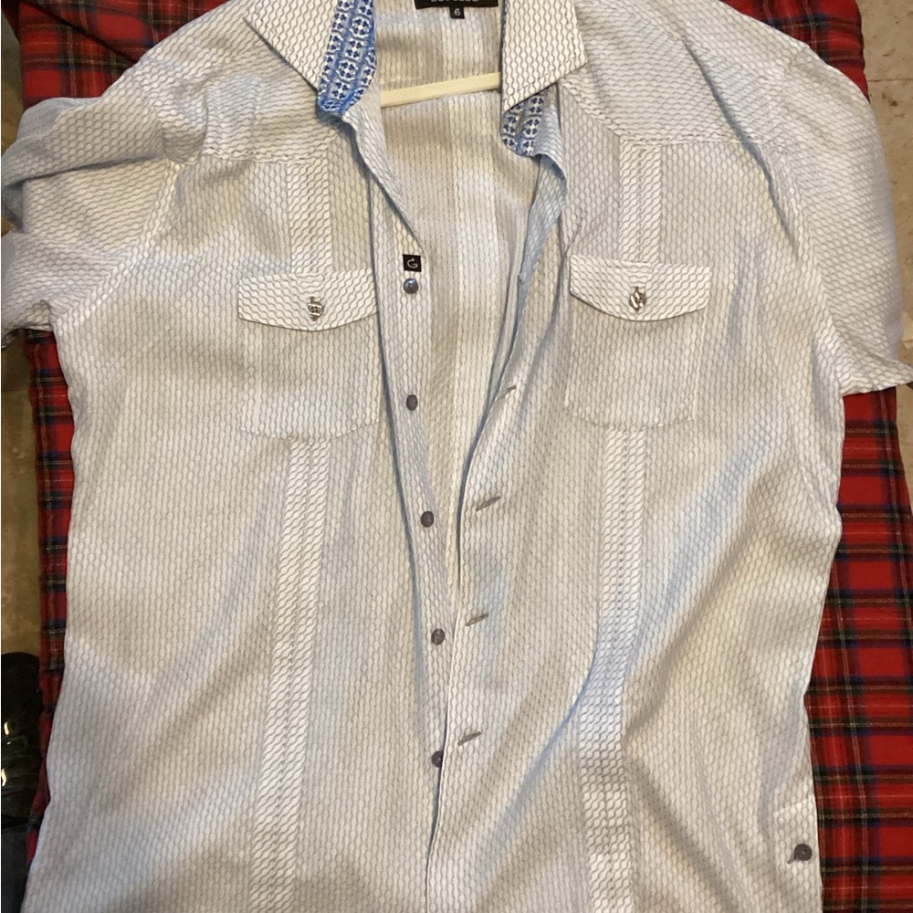 Bogosse XXL Size 6 -Blue Button Up